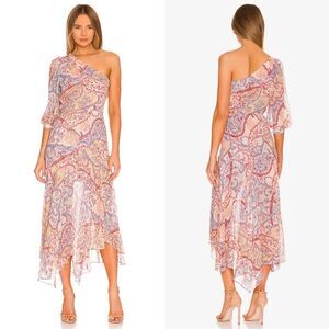 Veronica Beard Kimber Asymmetrical Dress Paisely Size 4